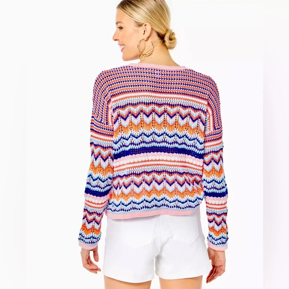 🌺 SOLD- Lilly Pulitzer Samora Cotton Strip Sweater- - Picture 4 of 7